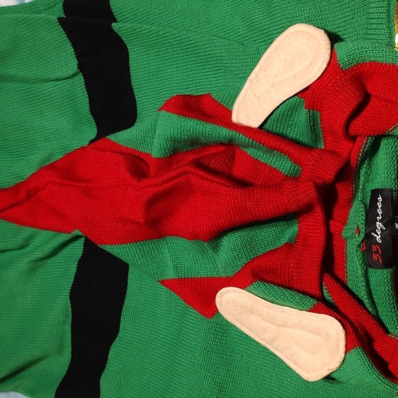 33 Degrees Ugly Christmas Sweater Elf Theme Size M - Picture 3 of 5
